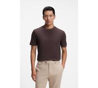 BOSS Camiseta de algodón con estructura de piqué de dos tonos - StyleL-Tesar 148, 50570031 Marrón oscuro L