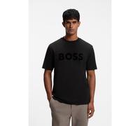BOSS Camiseta de algodón elástico con logo estampado en flocado a tono - StyleTS_Cord Logo, 50570304 Negro XXXL