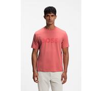 BOSS Camiseta de algodón elástico con logo estampado en flocado a tono - StyleTS_Cord Logo, 50570304 Rojo claro XL