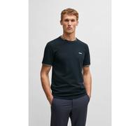 BOSS Camiseta de algodón elástico con rayas y logotipo - StyleTaul, 50521245 Azul oscuro M