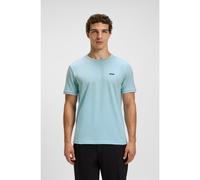 BOSS Camiseta de algodón elástico con rayas y logotipo - StyleTaul, 50521245 Celeste 4XL