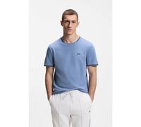 BOSS Camiseta de algodón elástico con rayas y logotipo - StyleTaul, 50521245 Celeste M