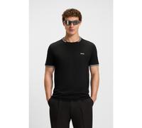 BOSS Camiseta de algodón elástico con rayas y logotipo - StyleTaul, 50521245 Negro 6XL
