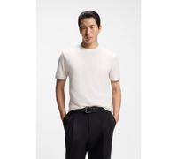 BOSS Camiseta de algodón estructurado con raya en los puños - StyleC-Taut 90, 50564942 Natural M