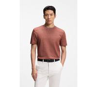 BOSS Camiseta de algodón, lino y seda con estructura de mouliné - StyleL-Tesar 133, 50560028 Rojo L