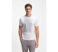 BOSS Camiseta de algodón mercerizado con ilustración geométrica - StyleTS_Tour Print, 50554333 Blanco L