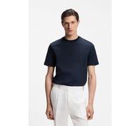 BOSS Camiseta de algodón mercerizado con jacquard en tres tonos - StyleH-Thompson 242, 50559775 Azul oscuro S