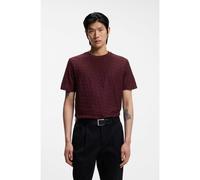 BOSS Camiseta de algodón mercerizado con monogramas en jacquard - StyleH-Thompson 80, 50537131 Rojo oscuro XXL