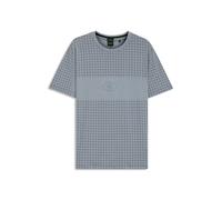 BOSS Camiseta de algodón Pima con estampado a cuadros - StyleTee Check GL, 50543806 Gris L