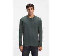 BOSS Camiseta de manga larga de algodón con logo en aplique - StyleTacks, 50512111 Gris oscuro S