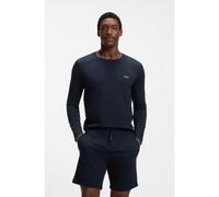 BOSS Camiseta de manga larga de algodón elástico con logo bordado - StyleMix&Match LS-Shirt R, 50515390 Azul oscuro L