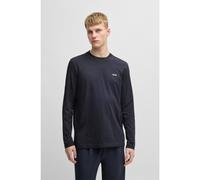 BOSS Camiseta de manga larga de algodón elástico con logo en contraste - StyleTee Long, 50506365 Azul oscuro M