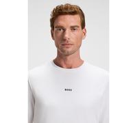 BOSS Camiseta de manga larga de algodón elástico con logo estampado - StyleTChark, 50473286 Blanco XXL