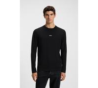 BOSS Camiseta de manga larga de algodón elástico con logo estampado - StyleTChark, 50473286 Negro S