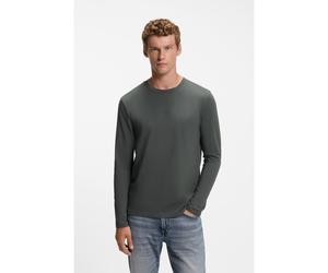 BOSS Camiseta de manga larga de algodón elástico con logo estampado - StyleTChark, 50473286 Verde oscuro XXXL