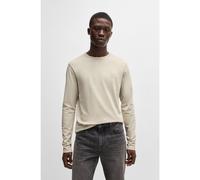 BOSS Camiseta de manga larga en algodón con parche de logo tejido - StyleTacks, 50512111 Beige claro M