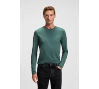 BOSS Camiseta de manga larga en algodón con parche de logo tejido - StyleTacks, 50512111 Verde XL