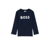 BOSS Camiseta de manga larga para niños en algodón con logo en contraste - StyleJ25P25/84906A, J25P25 Azul oscuro 162