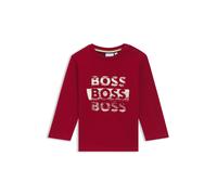 BOSS Camiseta de manga larga para niños en algodón con logos repetidos - StyleJ52463/96D02A, J52463 Rojo 86