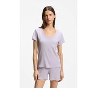 BOSS Camiseta de pijama con estructura de rejilla de algodón - StyleCosy Waffle_T-Shirt, 50557177 Luz púrpura S