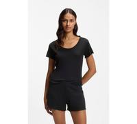 BOSS Camiseta de pijama con estructura de rejilla de algodón - StyleCosy Waffle_T-Shirt, 50557177 Negro XL