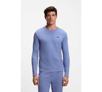 BOSS Camiseta de pijama con estructura otomana y logo bordado - StyleWaffle LS-Shirt, 50535870 Azul XL