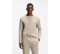 BOSS Camiseta de pijama con estructura otomana y logo bordado - StyleWaffle LS-Shirt, 50535870 Beige claro S