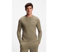 BOSS Camiseta de pijama con estructura otomana y logo bordado - StyleWaffle LS-Shirt, 50535870 Marrón claro L