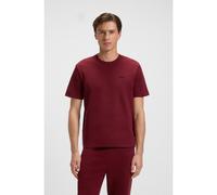BOSS Camiseta de pijama en algodón con logo bordado - StyleWaffle T-Shirt, 50535891 Rojo oscuro M