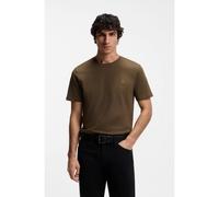 BOSS Camiseta de punto de algodón con aplique de logo - StyleTales, 50508584 Marrón oscuro XS