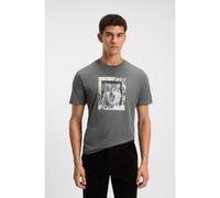 BOSS Camiseta de punto de algodón con ilustración animal - StyleTe_lupo, 50554615 Gris XXL