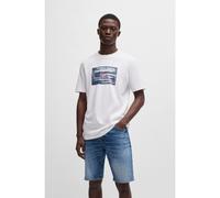 BOSS Camiseta de punto de algodón con ilustración de coordenadas - StyleTe_Dune, 50539194 Blanco S