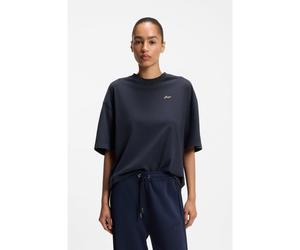 BOSS Camiseta de punto de algodón con ilustración de un eslogan - StyleC_Eboys_3, 50566831 Azul oscuro L