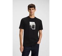 BOSS Camiseta de punto de algodón con ilustración estampada - StyleTe_brokenice, 50554640 Negro L
