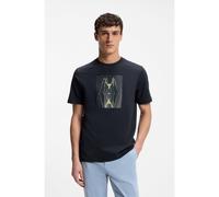BOSS Camiseta de punto de algodón con ilustración estampada - StyleTe_Creature, 50561861 Azul oscuro XXXL