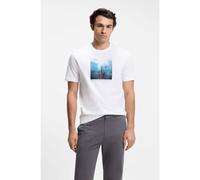 BOSS Camiseta de punto de algodón con ilustración estampada - StyleTe_Creature, 50561861 Blanco XXL