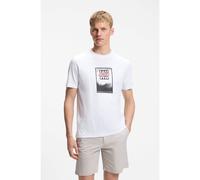 BOSS Camiseta de punto de algodón con ilustración estampada - StyleTe_Dj, 50561846 Blanco XXL