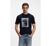 BOSS Camiseta de punto de algodón con ilustración gráfica - StyleTe_Being, 50571288 Azul oscuro S
