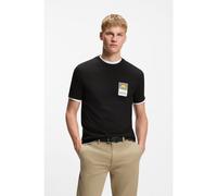 BOSS Camiseta de punto de algodón con logo de diseño - StyleTe_Plain, 50556023 Negro XXL