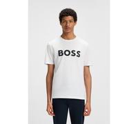 BOSS Camiseta de punto de algodón con logo estampado de goma - StyleThinking 1, 50481923 Blanco XXXL