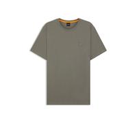 BOSS Camiseta de punto de algodón con parche de logo - StyleTales, 50508584 Gris XL