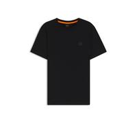BOSS Camiseta de punto de algodón con parche de logo - StyleTales, 50508584 Negro 5XL