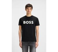 BOSS Camiseta de punto de algodón con un gran logo estampado - StyleThinking 1, 50481923 Negro S