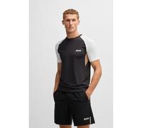 BOSS Camiseta deportiva con bloques de color en tejido que absorbe la humedad - StyleTee TOC Pique, 50539114 Blanco / Negro S