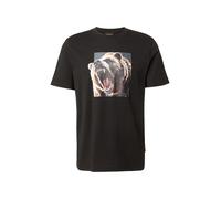 BOSS Camiseta de punto de algodón con ilustración animal - StyleTe_Dobermann, 50558965 Negro XXL