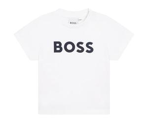 BOSS Camiseta Infantil con Logotipo Grande, Blanco, 12 Meses