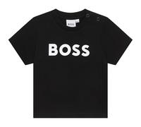 BOSS Camiseta Infantil con Logotipo Grande, Negro, 6 Meses