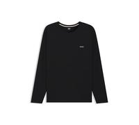 BOSS Camiseta de manga larga de algodón elástico con logo bordado - StyleMix&Match LS-Shirt R, 50515390 Negro XXL