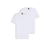 BOSS Paquete de dos camisetas interiores de algodón elástico con logo - StyleTShirtRN 2P Modern, 50475276 Blanco XXL