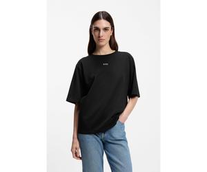 BOSS Camiseta oversize fit de algodón con logo estampado en relieve - StyleC_Enis_Small_Logo, 50523256 Negro XL